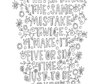 serenity prayer quote coloring page instant download line