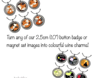 Wine glass charms - choose your images.