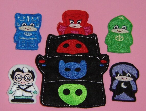 PJ Masks Birthday Finger Puppets Set Gekko by ScarletBubbles