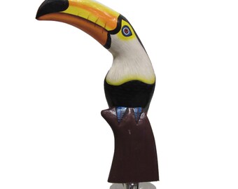Hand Carved Wooden Toucan Beer Tap Handle Keregator Brewery Barware