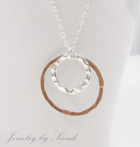 Mixed Metal Necklace Simple Everyday Jewelry Copper and
