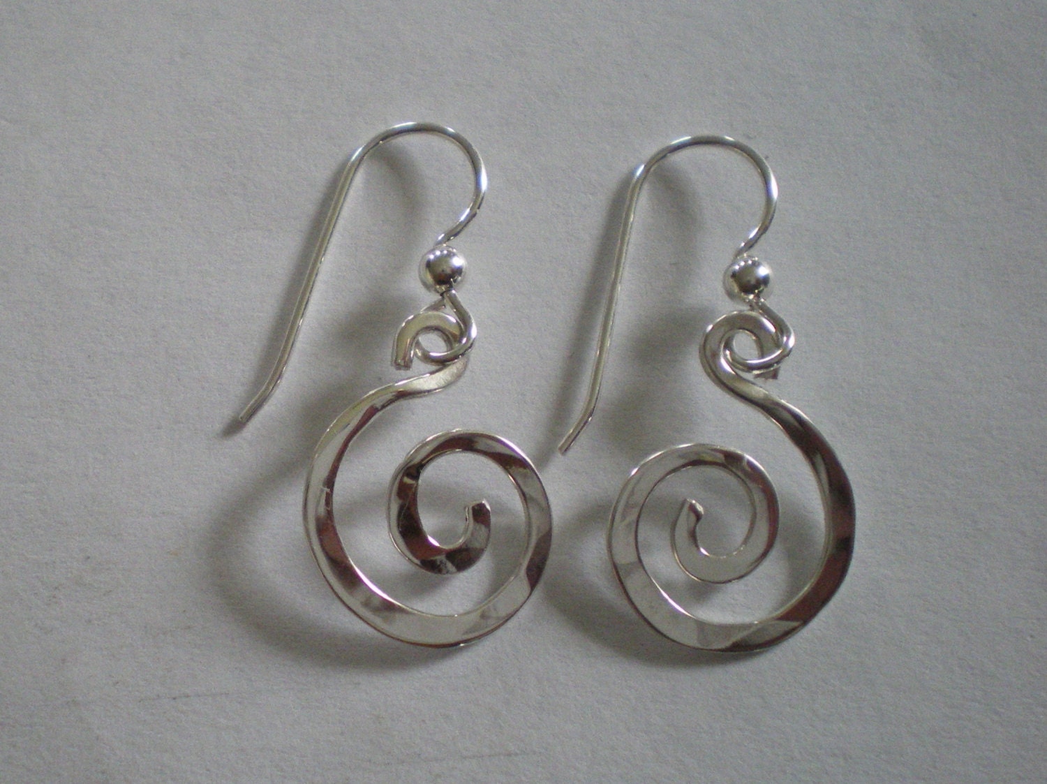 Handmade Sterling Silver Spiral Earrings