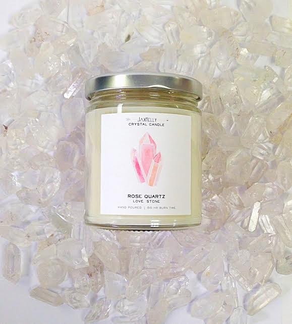 Rose Quartz Crystal Candle