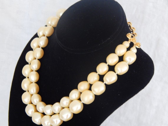 3mimis - Vintage Pearl Necklace- Signed Carolee- Double Strand Pearl ...