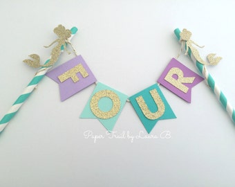 Under the Sea Mermaid Cake Topper. Birthday Cake Decoration. Photo Prop. Gold Glitter Mermaid Party. Party Decorations.