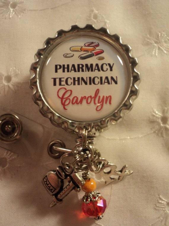 Personalized Pharmacy Technician badge reel with by chaleybrooke