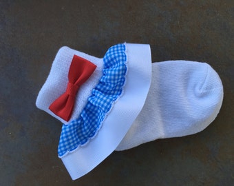 Super Cute Wizard of Oz Dorothy Socks + Bows