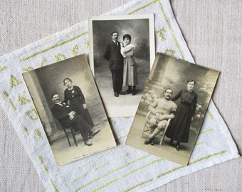 3 ancien et carte postale représentant des hommes, France, Paris, 1920, vieux papier, éphémères, Photographie, Photo