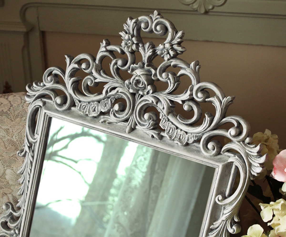 Ornate White Wall Mirror Vintage Burwood Nursery Mirror