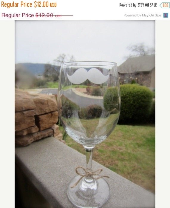 Mustache Wine Glass Personalized Mustache by EtchedExpressions