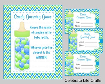 Baby Shower Printable Game Candy Jar or Bottle Guessing Game