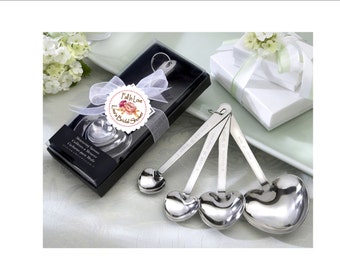Bridal shower measuring spoon favors - fall in love, autumn theme bridal shower favor - set of 10