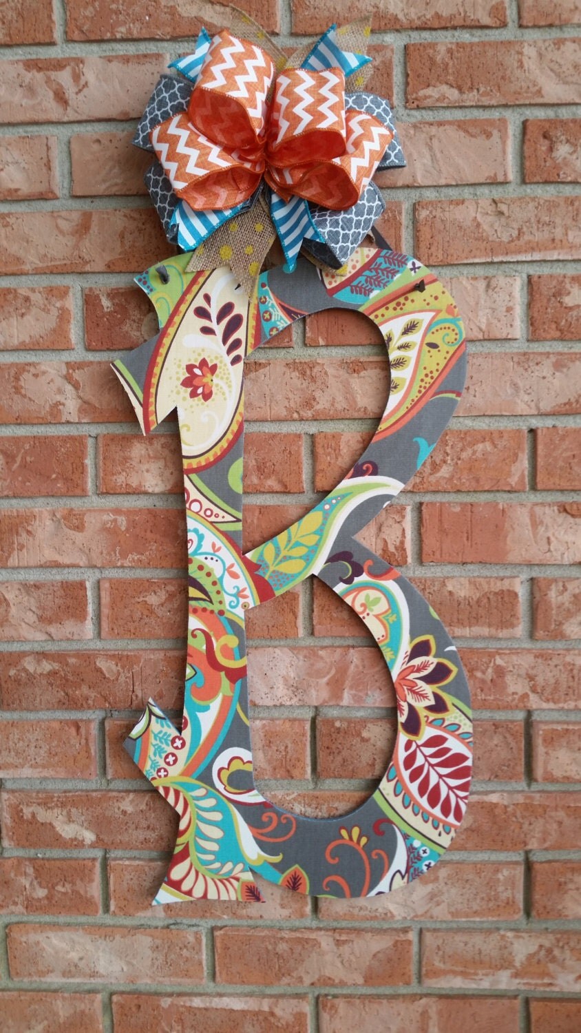 Front Door Letter Wood Letter Door Hanger Home Decor Alphabet