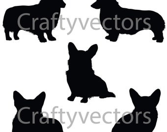 Corgi Dog Silhouettes Vector File