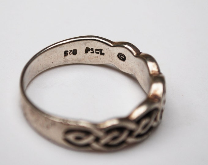 Celtic Ring Sterling Silver Size 11 Irish Knot band ring