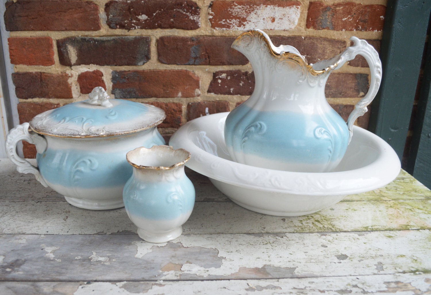 Antique SemiVitreous Porcelain K.T.&K. Co. Wash Basin