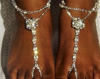 Beach Wedding Shoes bridal shoes Bottomless Swarovski Wedding Accessories 1 PAIR