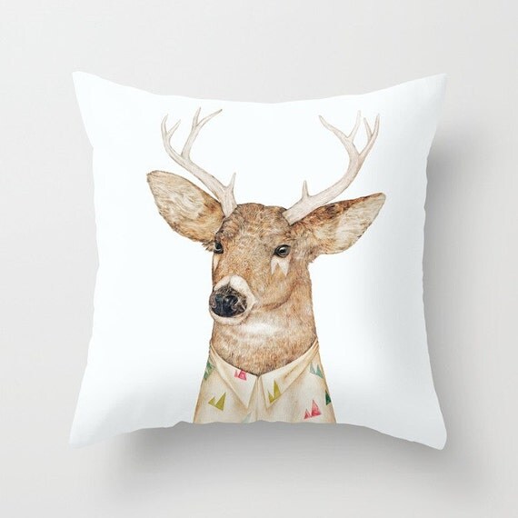 Deer THROW PILLOW Animal Decor Decorative Pillow