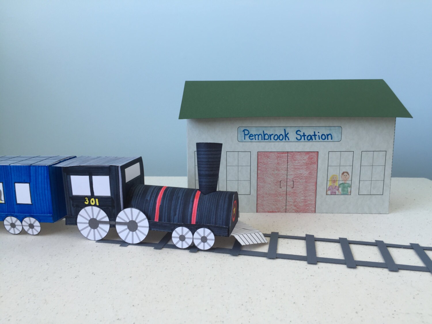 3D Paper Train Instant Download Template by Fanfaron on Etsy