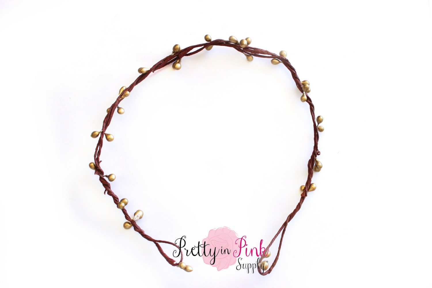 GOLD/Beaded Twig Crown WreathDIY Floral Crown Flower Crown