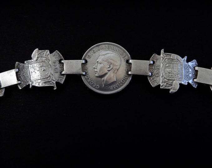 Silver Coin Bracelet Australian Silver Coins 1944 Coin Jewelry Jewellry