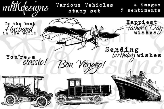 Various Vehicles Digital Stamp Set