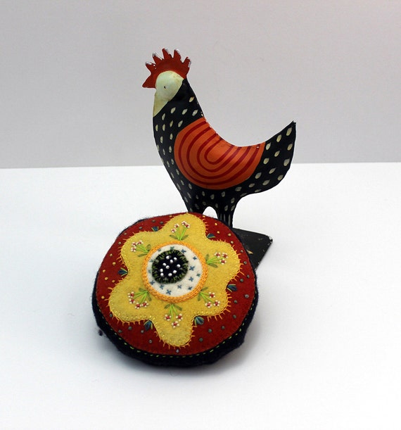Fiesta A Wool Applique Pincushion KIT by OlympicWoolWorks on Etsy