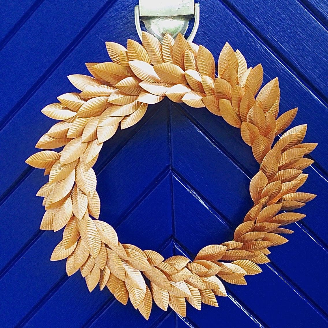 Large Copper Leaf Wreath Christmas Door Wreath Rose Gold