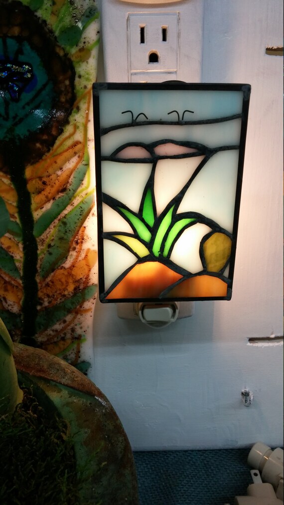 Night light stained glass night light pineapple night light