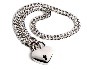 bdsm jewelry submissive jewelry heart lock necklace slave locking jewelry