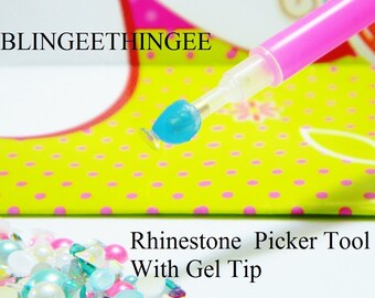 SALE Rhinestone Picker Tool and Gel DIY Nail Art Deco Bling Craft Supplies