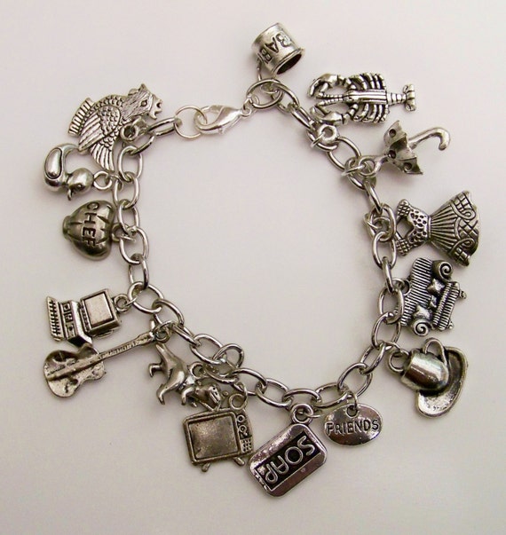Friends TV show inspired charm bracelet TV by InspiredDesignsByRob