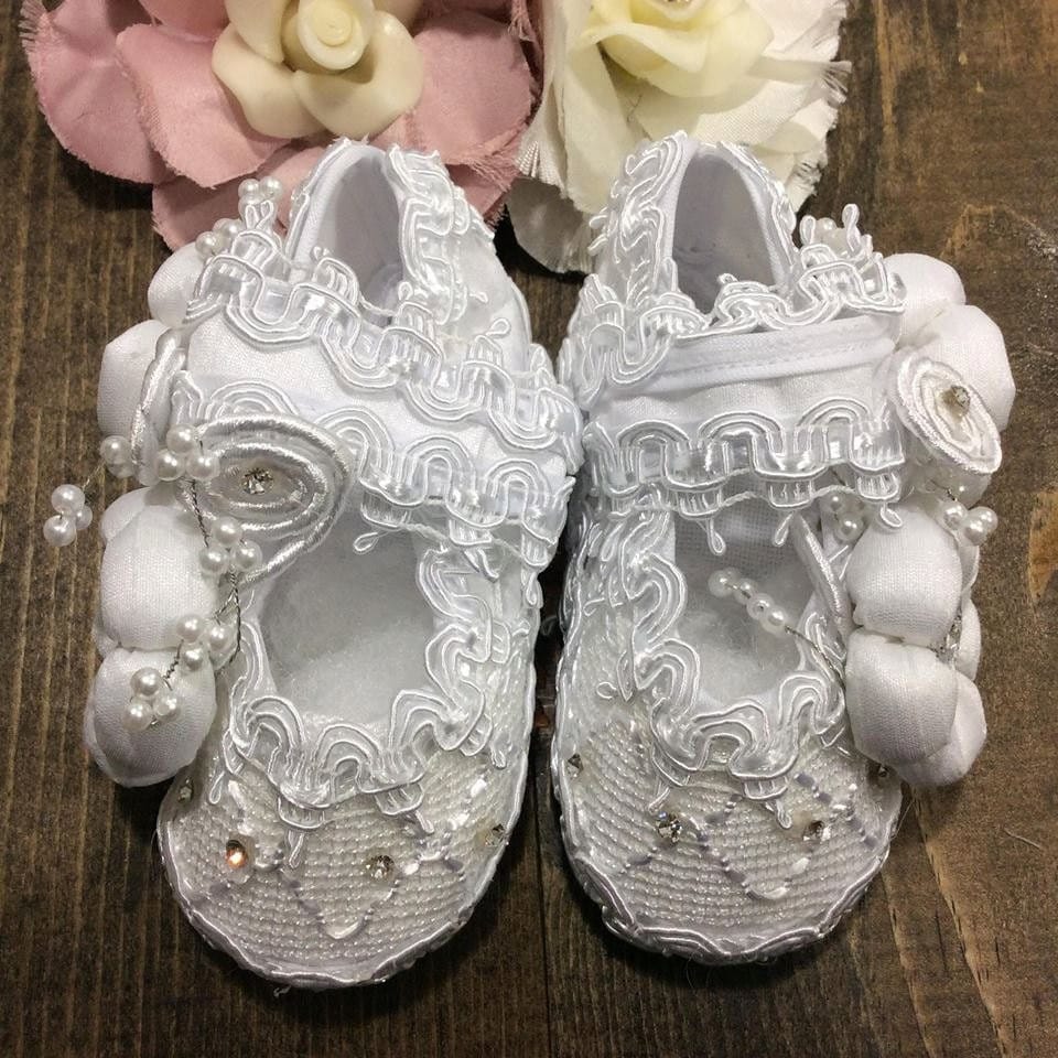 Baby girl baptism shoes White Claire