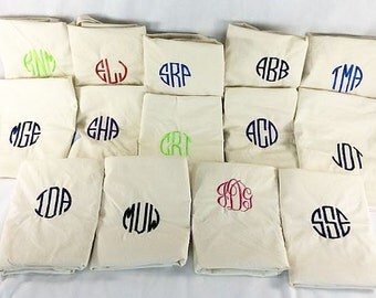 Monogrammed Laundry Bag | College Laundry Bag | Graduation Gift | Personalized Laundry | Dirty Clothes Bag | Natural Drawstring Laundry Bag