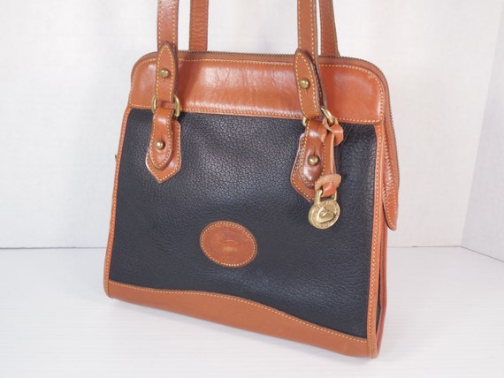 Vintage Dooney and Bourke Purse Handbag Black Pebble Leather