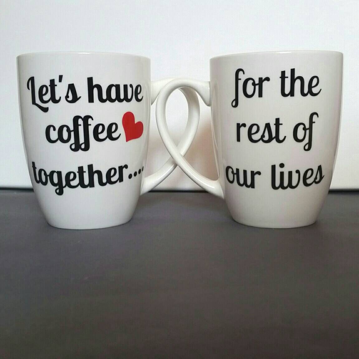 Let's Have Coffee Together Couple's Mug Set By Brandidaidesigns