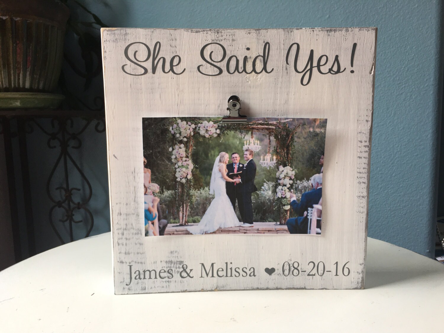 Engagement Picture Frame She Said Yes Bridal Shower Gift