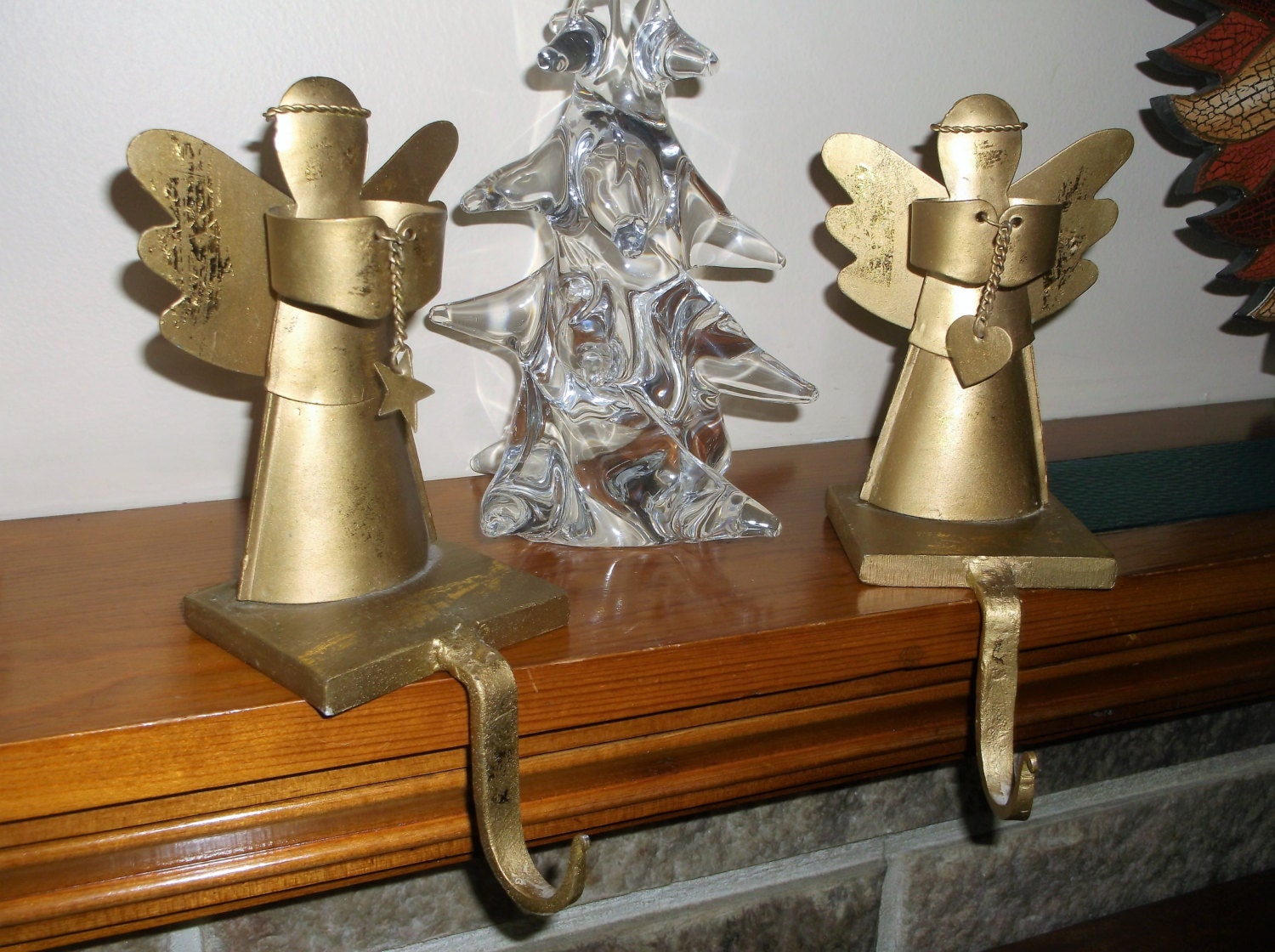 Vintage Angel Christmas Stocking Hangers/Holders