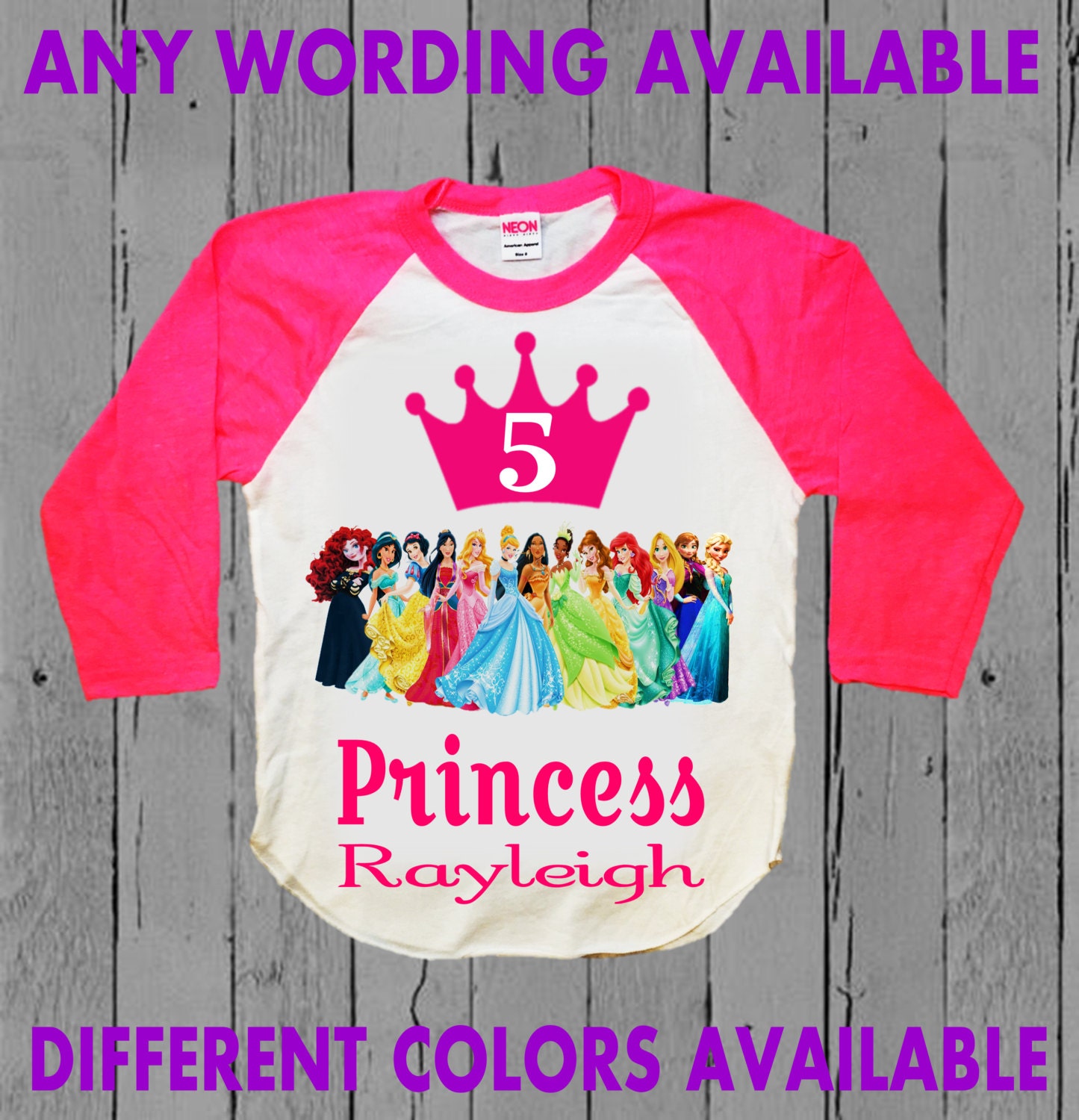 Disney Princess Birthday Shirt Disney Princess Shirt with