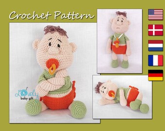 Amigurumi Doll Pattern Crochet, Baby Doll Crochet Pattern, Newborn, Amigurumi Toy, Doll, CP-128
