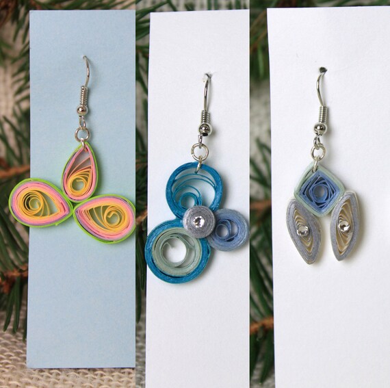 Items similar to Paper Quilled Dangle Earrings on Etsy
