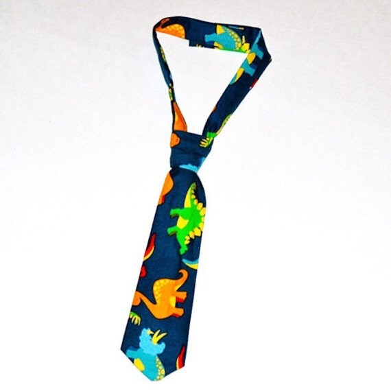 Dinosaur Necktie with Velcro Closure dinosaurs tie