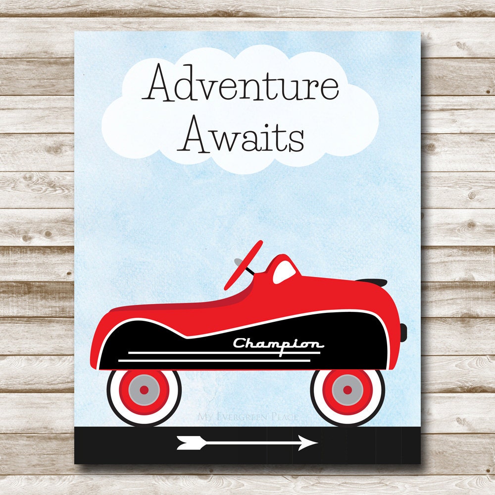 Adventure Awaits Printable Nursery Print by MyEvergreenPlace