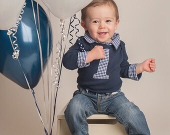 Cake Smash Outfit Boy - Blue Cake Smash Outfit - Boys Cake Smash Outfit - Boys First Birthday Outfit - Toddler Birthday Shirt - Boy Birthday