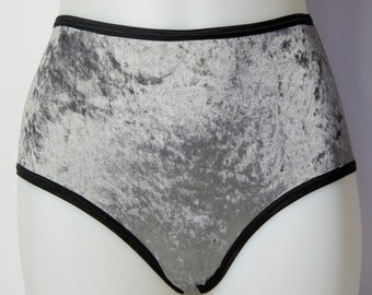 ON SALE velvet high waist underwear in silver