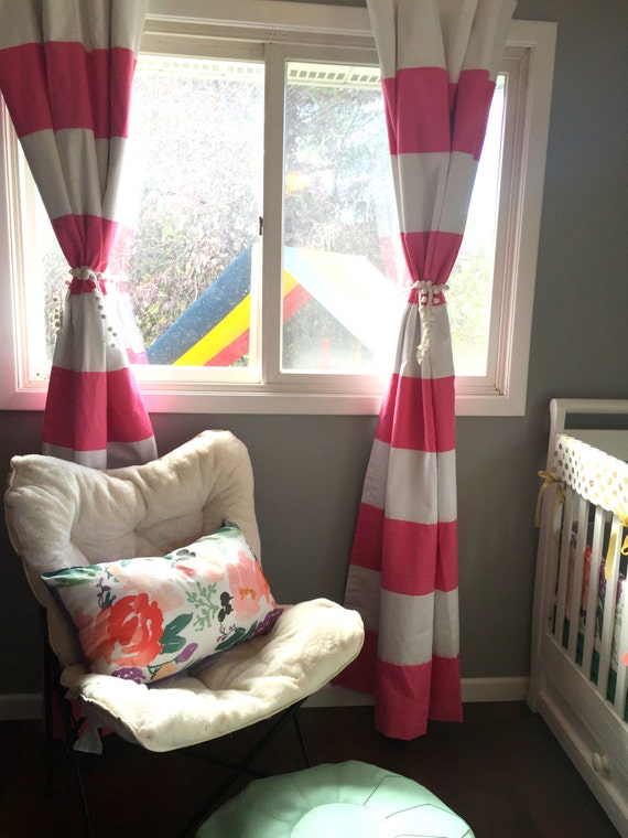 Pink Striped Curtains