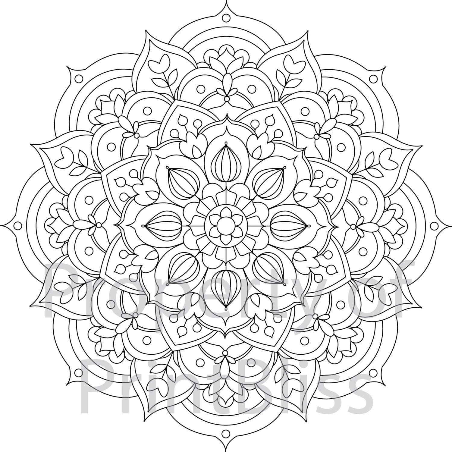 30 Flower Mandala Printable Coloring Page 