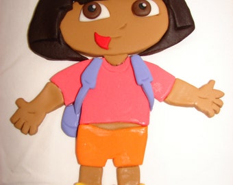 Dora the explorer Fondant Topper 2D - 10 inches long - Great topper to decorate your Birthday Cake. Amazing!!!!