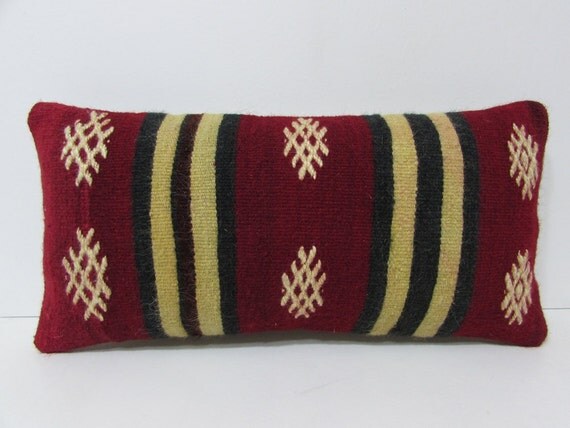 throw pillow lumbar kilim pillow rustic by DECOLICKILIMPILLOWS