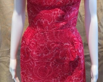 Pink Silk Print WIGGLE Dress with Jacket